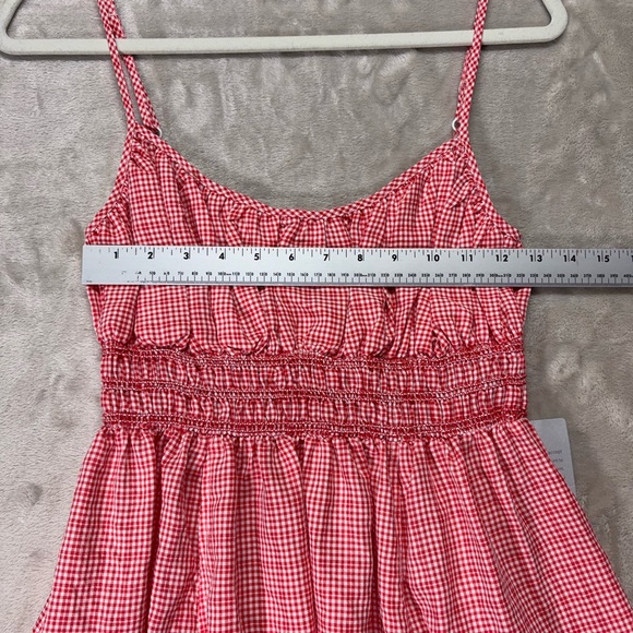 Max Studio London Red Gingham Smocked Midi Sundress Size L NWT Nordstrom - Picture 9 of 14